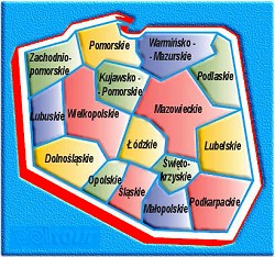 Mapa Polski - wybierz aktywne wojewdztwo